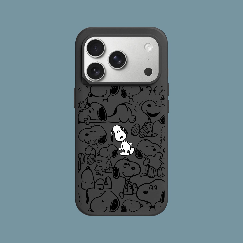 犀牛盾 iPhone 15/16/17/18系列 SolidX MagSafe兼容 強化吸震緩衝防摔磁吸手機殼/Snoopy史努比-找我嗎？ (經典黑)