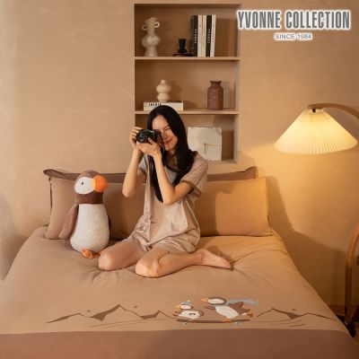 YVONNE 以旺傢飾 海鸚鵡  雙人被套+枕套組-大地棕