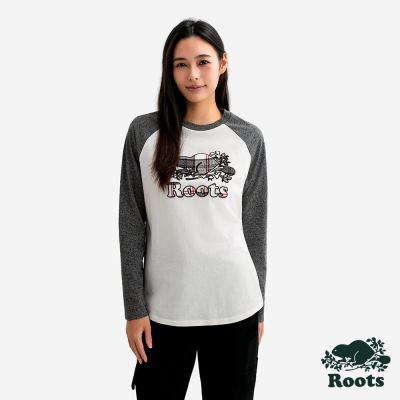 Roots女裝- COOPER PLAID 長袖上衣-灰色