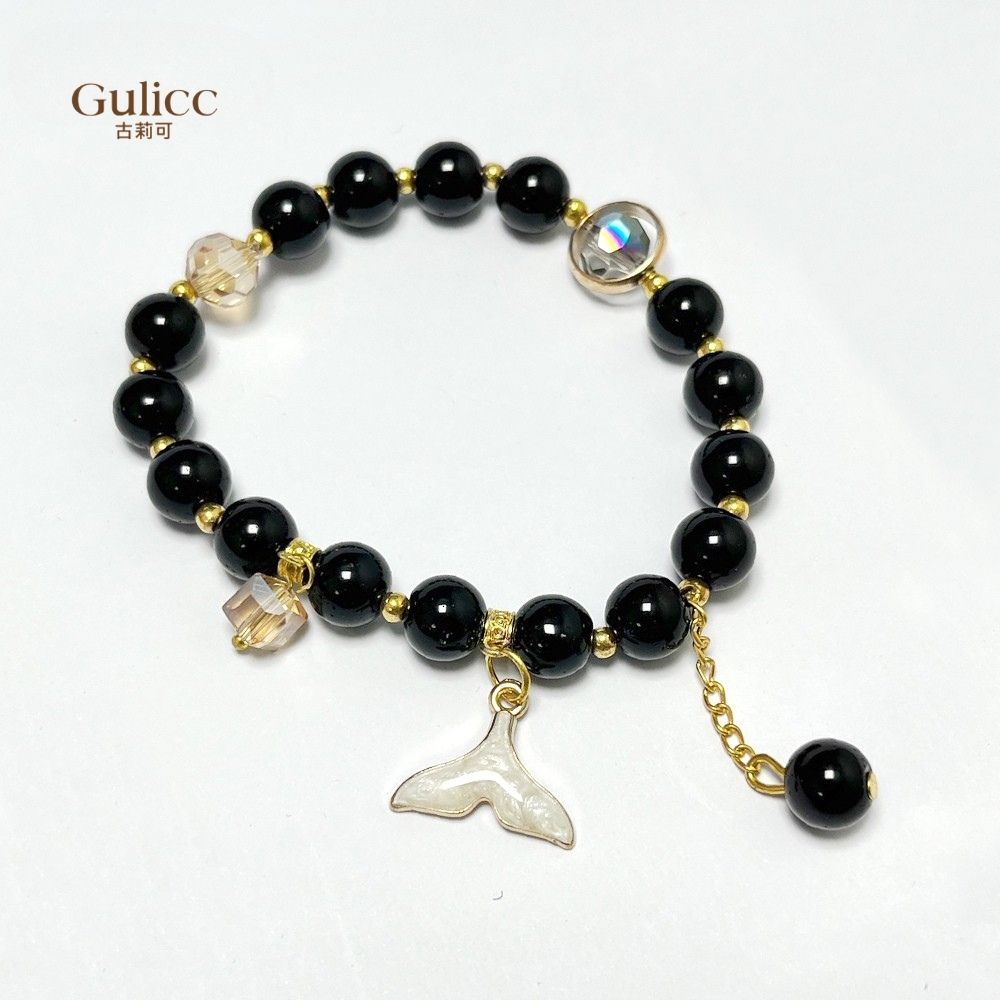 Gulicc 波希米亞 七彩 玻璃 水晶 魚尾 手鍊(七夕情人節 首飾 飾品 手鍊 手環 韓國 生日禮物 )