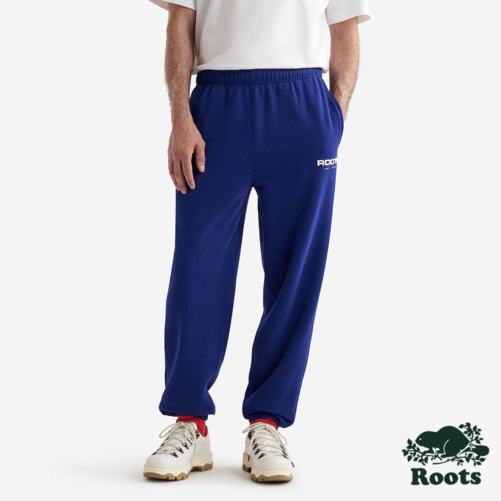 Roots男裝-ALPINE GOODS 棉褲-靛藍