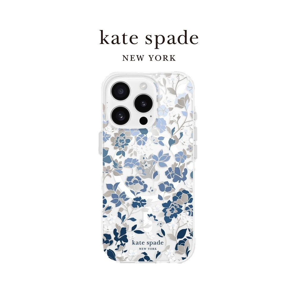 【kate spade】iPhone 16系列 MagSafe 精品手機殼 皇室藍