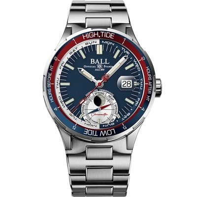 BALL 波爾錶 Roadmaster系列 天文台認證 潮汐顯示機械腕錶-41mm藍 DM3120C-SCJ-BE