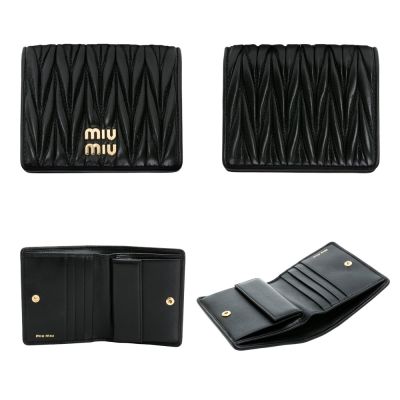 【MIU MIU】Nappa leather 皺褶小羊皮 短夾,零錢包 (多款選)