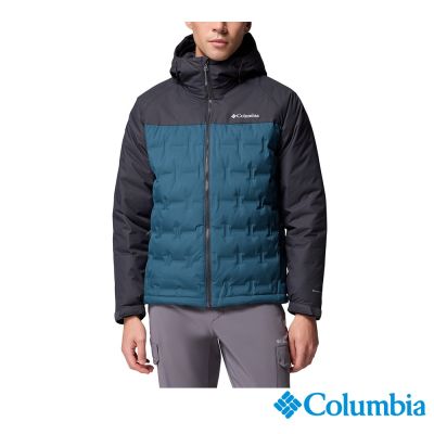 Columbia 哥倫比亞 男款-OT防水極暖羽絨連帽外套-Grand Trek-孔雀綠UWE78570TL/JF