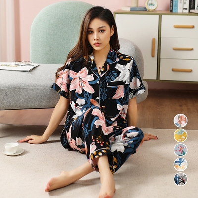 Sleeping Beauty 極致花系翻領長褲居家睡衣-5色可選