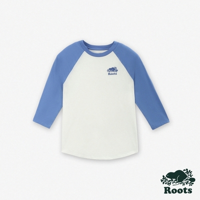 Roots女裝- COOPER BASEBALL 長袖上衣-藍色