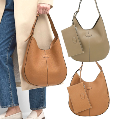TOD’S Di Bag hobo 橢圓牌 牛皮肩背斜垮包 流浪包-小款/多色