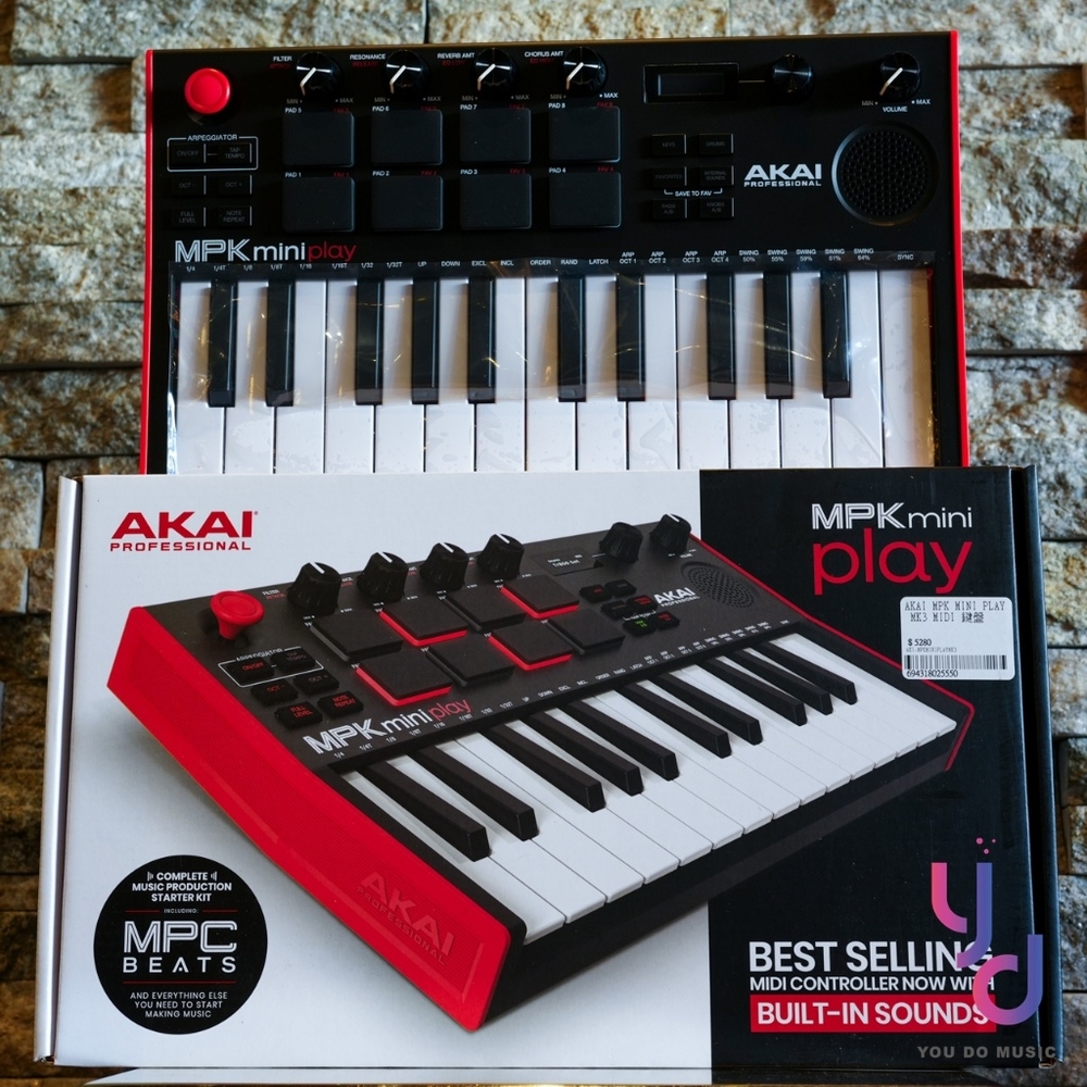 ★美品★AKAI MPK mini mk3 MIDI 25鍵　箱あり、ほぼ未使用 製品情報：MPK mini MK3 RED：AKAI professional