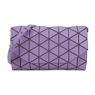 ISSEY MIYAKE 三宅一生 BAOBAO 霧面幾何菱格翻蓋斜背包-淺紫色