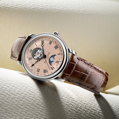 CONSTANT 康斯登 Classics Heartbeat 開芯月相機械錶 1111買買節 送禮推薦-鮭魚粉 FC-335MCSALB4P26