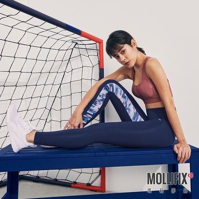 Mollifix 瑪莉菲絲 Pixel Art 玩色拼接動塑褲 (經典藍)瑜珈服、Legging 暢貨出清