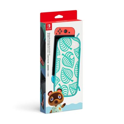 【Nintendo 任天堂】Switch 原廠便攜包(集合啦動物森友會版Nook夏威夷花紋)-內附 Switch/OLED 保貼各1 台灣公司貨