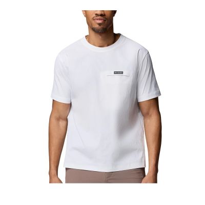【Columbia 哥倫比亞】男款-快排短袖上衣-Chill Creek Woven Tee-白色(UAE21430WT/KS)