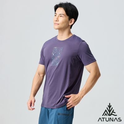 【ATUNAS 歐都納】男款循環ATUNAS-TEX短袖T恤A2TS2529MC靛藍/透氣/快乾排汗