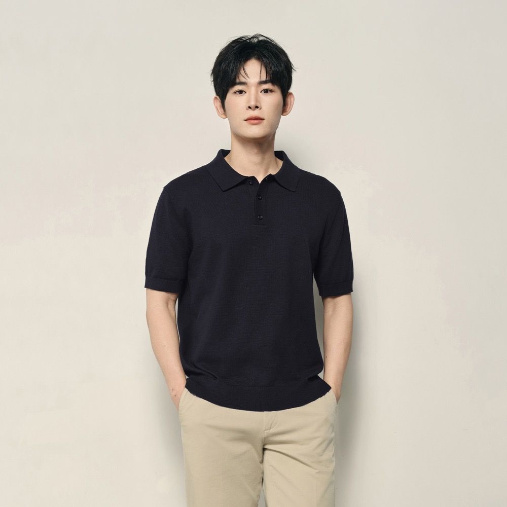 GIORDANO 韓國同款 男裝純棉短袖休閒POLO衫【多色任選】 (09 標誌黑)