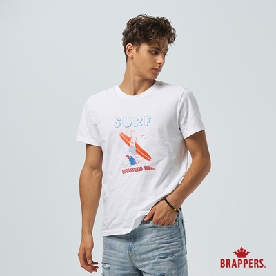 BRAPPERS 男款 SURF印花圓領T恤-白