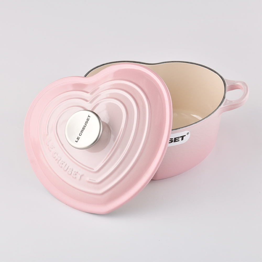 Le Creuset 琺瑯鑄鐵愛心鍋20cm 1.9L 貝殼粉湯鍋燉鍋(電磁爐IH爐可用