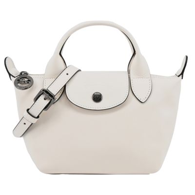 LONGCHAMP LE PLIAGE XTRA系列牛皮手提/斜背兩用水餃包(迷你/白紙)
