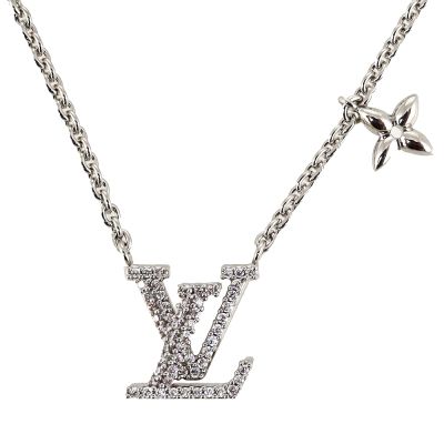 LV M02751 Iconic LV LOGO 水晶銀色項鍊