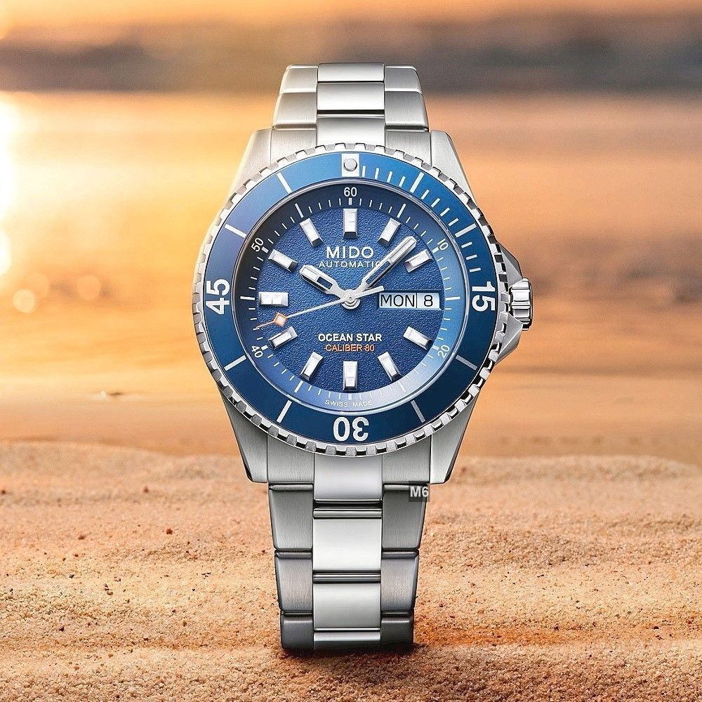 MIDO美度 最新廣告款Ocean Star 200海洋之星41㎜潛水錶 精鋼藍面 M6(M0269301104100)