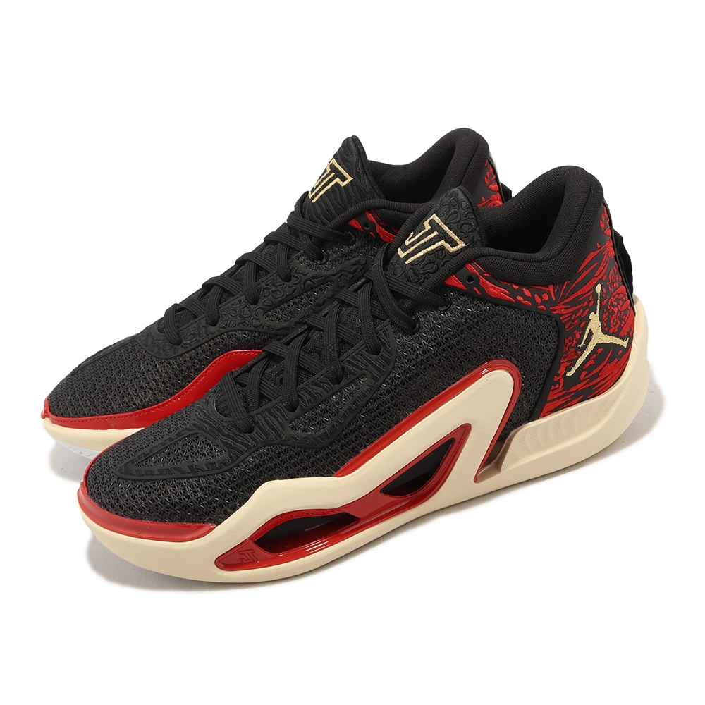 Nike 籃球鞋Jordan Tatum 1代PF Zoo 黑紅低筒男鞋喬丹DX6734-001
