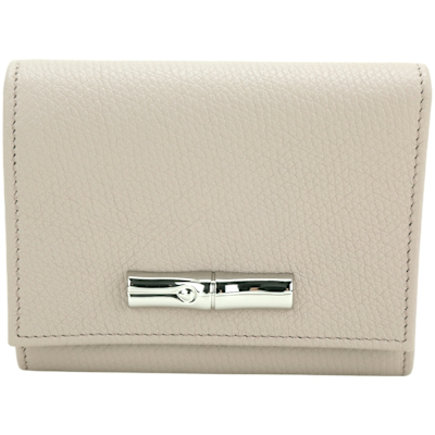 LONGCHAMP Roseau 竹節飾牛皮釦式短夾-多款可選