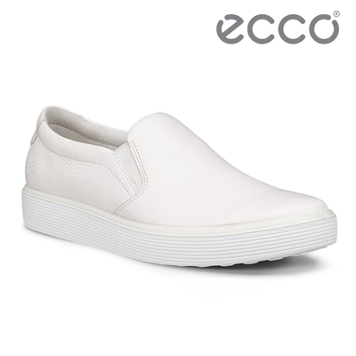 ECCO SOFT 60 W 經典皮革套入式休閒鞋 女鞋 白色