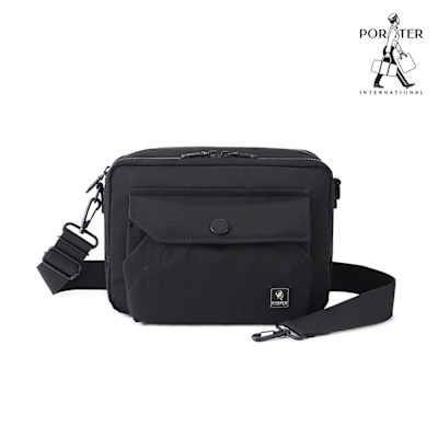 PORTER INTERNATIONAL - 精粹休閒LAPSE雙層斜背包 - 黑
