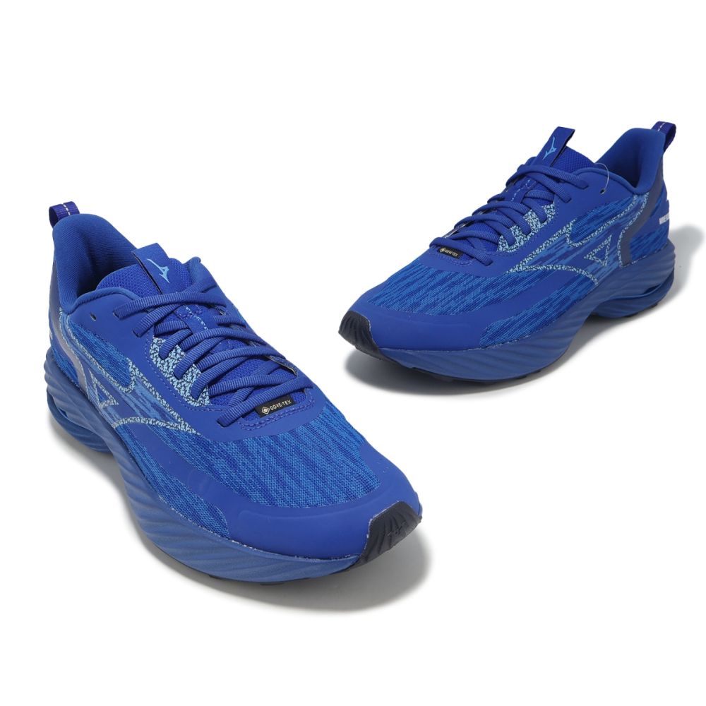 Mizuno 慢跑鞋Wave Rider GTX 3 男鞋藍防水波浪片運動鞋美津濃J1GC2579