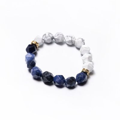 MontagneAzure Harmony｜藍紋石Ｘ白松石切角手鍊