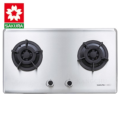 SAKURA櫻花牌 櫻花牌 G2522S 全平面髮絲紋不鏽鋼檯面式雙口瓦斯爐(桶裝/液化)