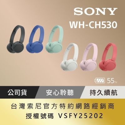 【Sony索尼】無線藍牙耳罩式耳機 WH-CH530 (公司貨 保固12個月)