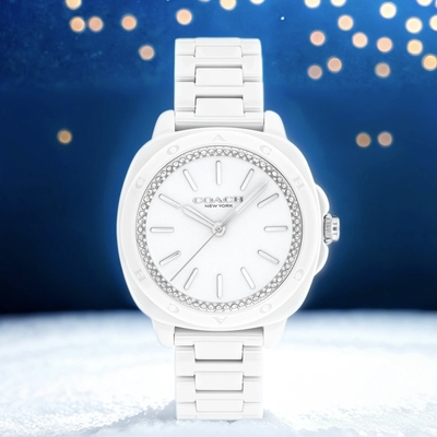 COACH Kitt 晶鑽陶瓷女錶 寵愛媽媽 送禮推薦-34mm CO14504401