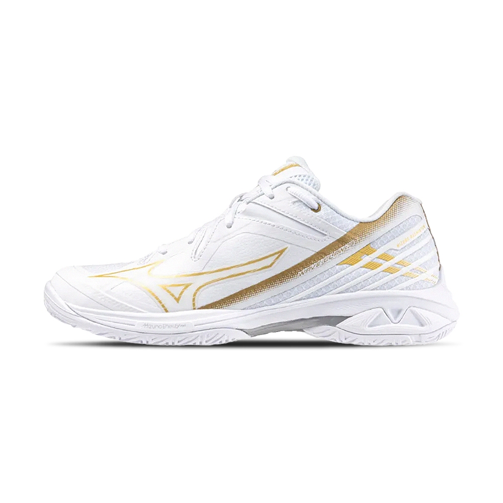 Mizuno Wave Claw 3 Wide 男鞋白金色寬楦緩衝止滑室內羽球休閒鞋