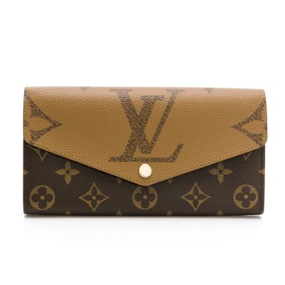 LOUIS VUITTON路易威登 M80726 LV  Sarah 老花翻蓋金釦長夾