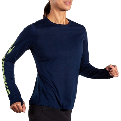 BROOKS 女 Distance 距離長袖上衣 3.0 海軍藍/Brooks Running(221668472)