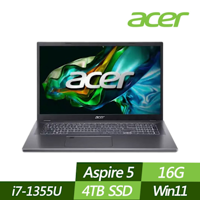 ACER 宏碁 A517-58M-7661 17.3吋效能筆電 (i7-1355U/16G/4TB PCIe SSD/Win11/特仕版)