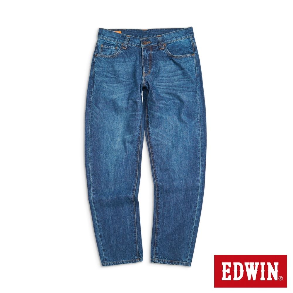 EDWIN 男女裝 F03 寬鬆丹寧錐形褲-石洗綠
