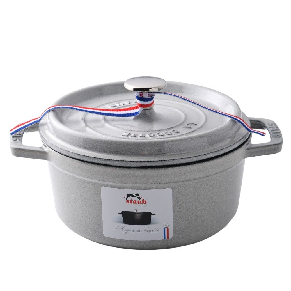 Staub 圓形鑄鐵鍋18cm 1.7L 松露白法國製湯鍋燉鍋(電磁爐IH爐可用