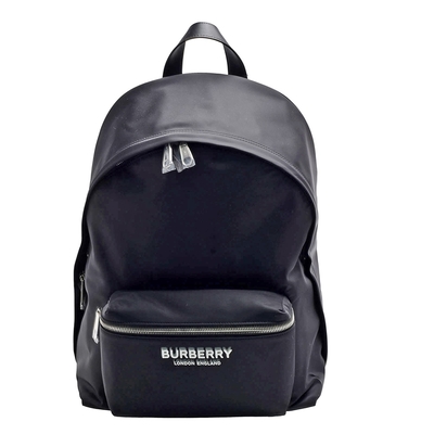 BURBERRY 巴寶莉 經典品牌LOGO尼龍後背包(黑色)