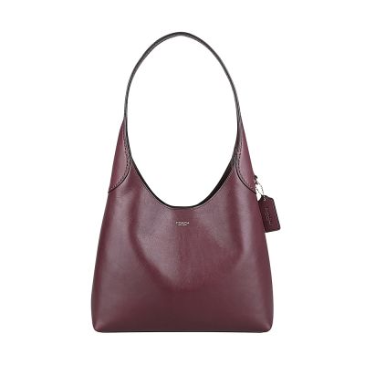 COACH Brooklyn 28 皮革肩背包(酒紅)