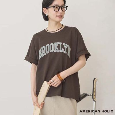 〈AMERICAN HOLIC〉醒目標誌LOGO休閒寬版T恤