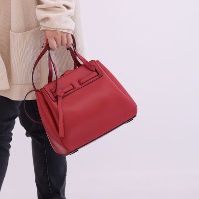 LOEWE 羅威 LAZO MINI BAG 小牛皮迷你手提斜背兩用包(紅)
