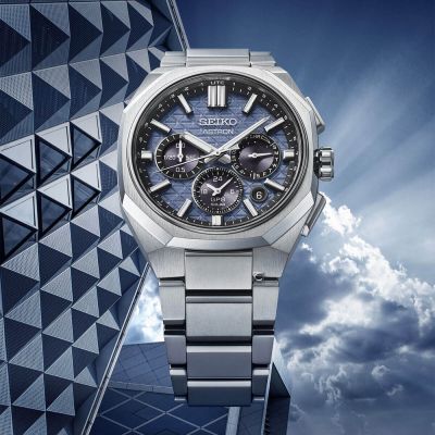SEIKO 精工 Astron GPS衛星校時 太陽能雙時區計時腕錶-43.4mm藍 SK040 5X63-0AA0B/HAB001J1