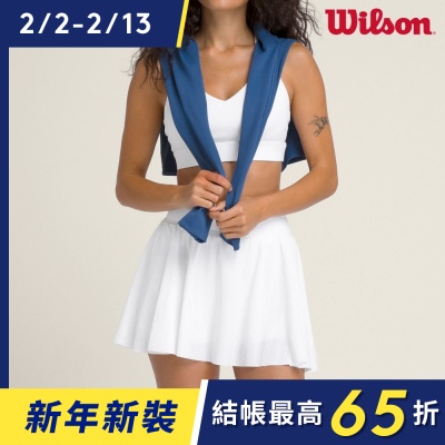 【Wilson威爾森】女裝 服飾 半身裙 白色(運動_休閒_舒適_網球裙)