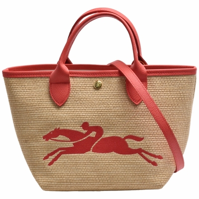 LONGCHAMP LE PANIER PLIAGE帆布手提/斜背包(S紅色)