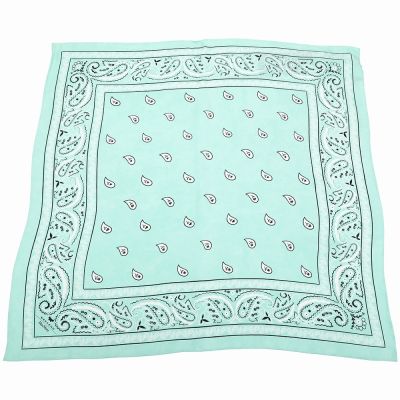 Max Mara WEEKEND WKAPENTOLA 佩斯利圖騰方框薄荷綠真絲方巾 圍巾(65x65)