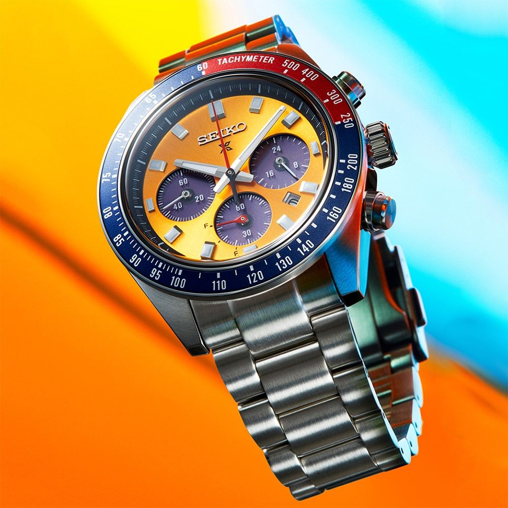 SEIKO 精工 Prospex Speedtimer 可樂圈橘熊貓 太陽能三眼計時手錶 開學購物季 送禮首選(HBJ004/V192-00B0Y)_SK045