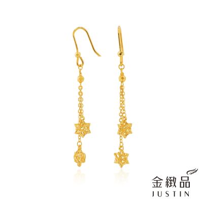 金緻品 黃金垂吊耳環 星垂之伴 0.67錢